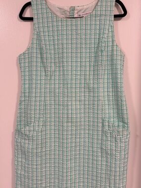 Southern Tide Mint Plaid Sleeveless Shift Dress